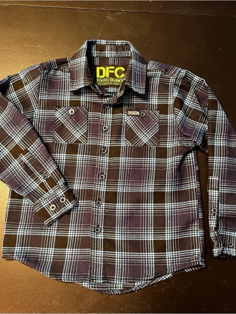 Youth Dixxon Black & Blue Plaid Flannel Shirt
